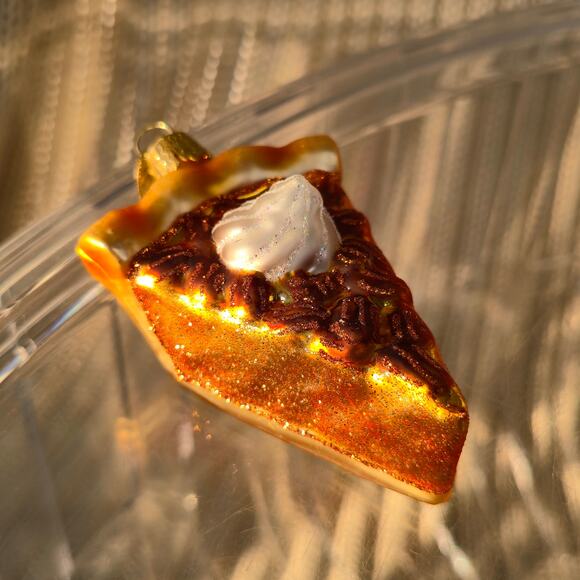 Old World Christmas Piece of Pecan Pie Blown Glass Ornament Foodie - Picture 13 of 16